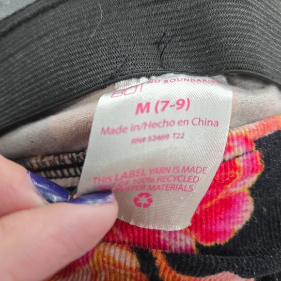 Faded Glory Corduroy black floral flared Boho pull-on jeans Medium 7-9 - Picture 6 of 7